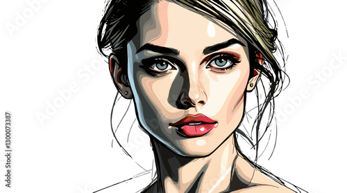 Elegant Woman Vector Portrait