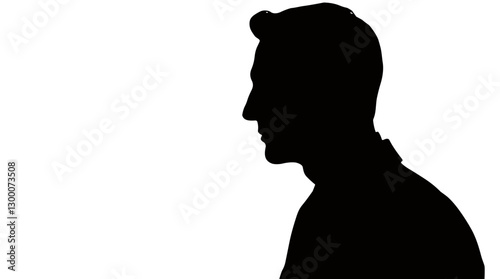 silhouette of a young businessman in a suit 
