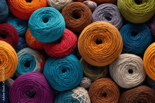 Colorful spools of thread and wool yarn for sewing and knitting isolated on a white background
