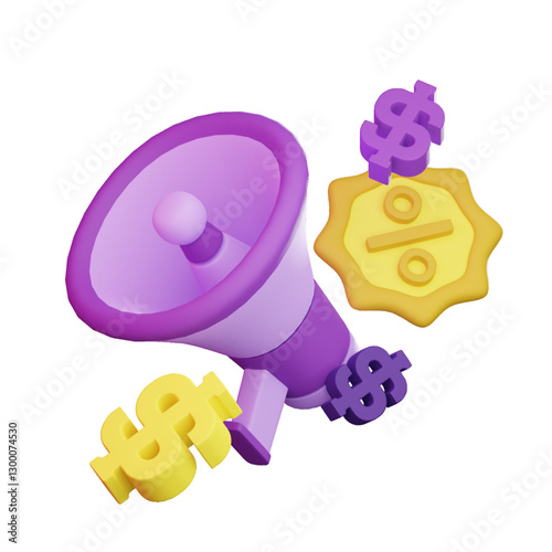 discount promotion speaker 3d icon