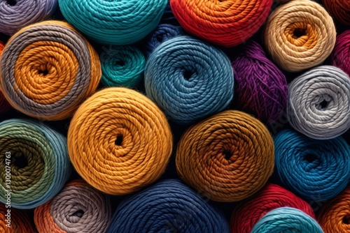 Colorful spools of thread and wool yarn for sewing and knitting isolated on a white background photo