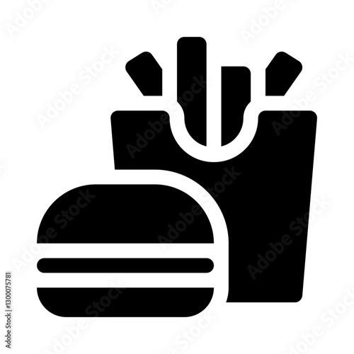 Burger & Fries Combo glyph icon