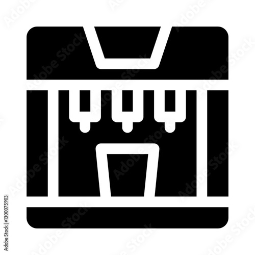 Soda Fountain with Multiple Drink Options glyph icon