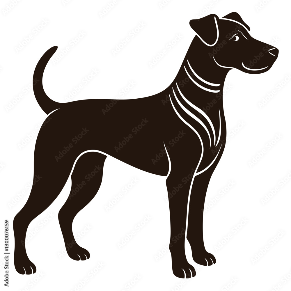 playful Dog silhouette vector illustration on white background playful Dog silhouette vector illustration on white background