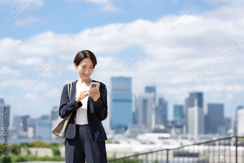 Tableau sur toile 女性　スマートフォン