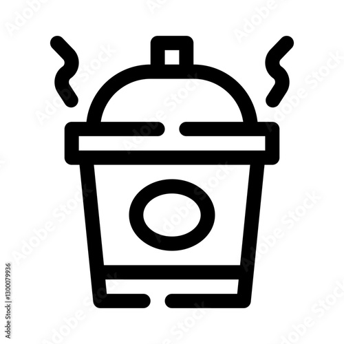 Beverage Cup with Sealed Lid for Takeout line icon