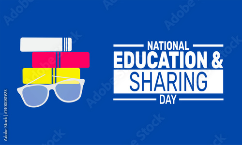 National Education and Sharing Day. Holiday concept. suitable for placard, background,Greeting Card, Poster design template with text inscription, standard Social Media Post. photo