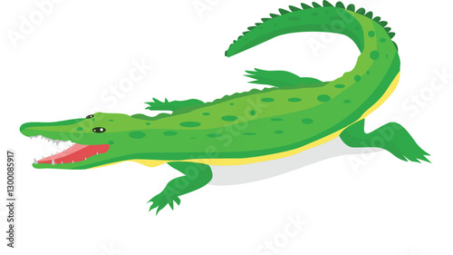 flat crocodile illustration on white background
