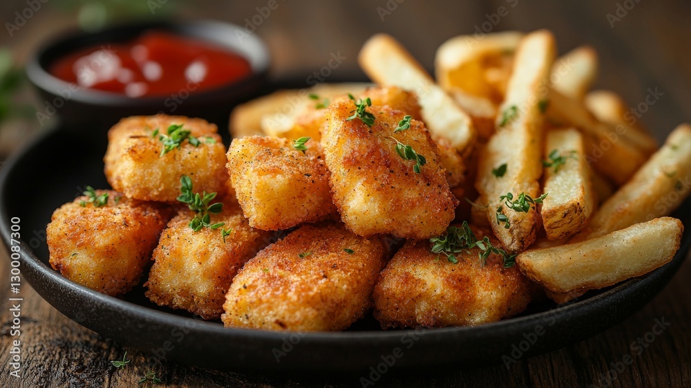 chicken nuggets with french fries chicken nuggets with french fries