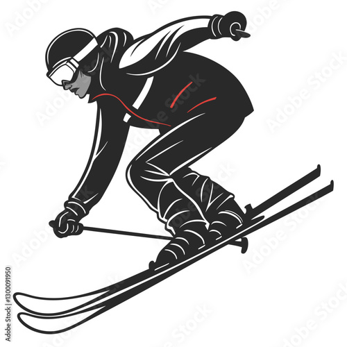 Ski Skate Silhouette vector illustration