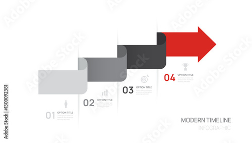 Infographics arrow design timeline template. Business Presentation 4 steps to success, vector illustration.