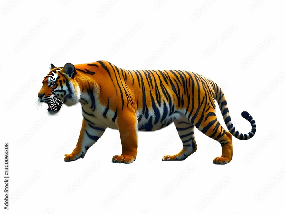 Obraz premium Tiger on white background. Wild animal concept