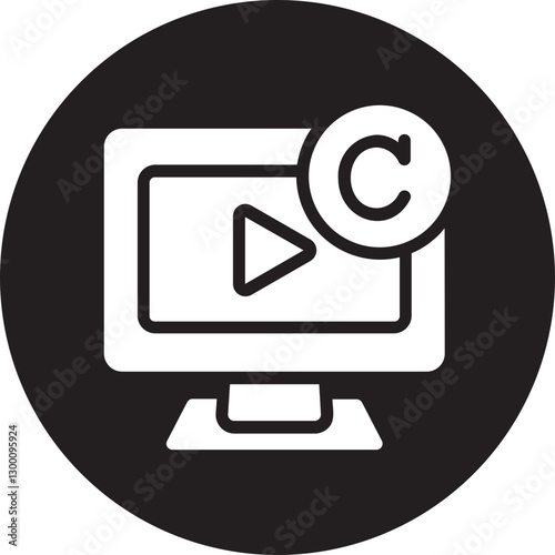 copyrighted video glyph icon