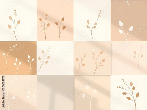 Twig and leaf pattern background, suitable for use as a background for designs that require simplicity and nature.