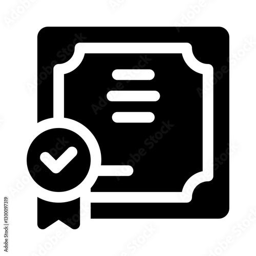 Certificate with Checkmark glyph icon
