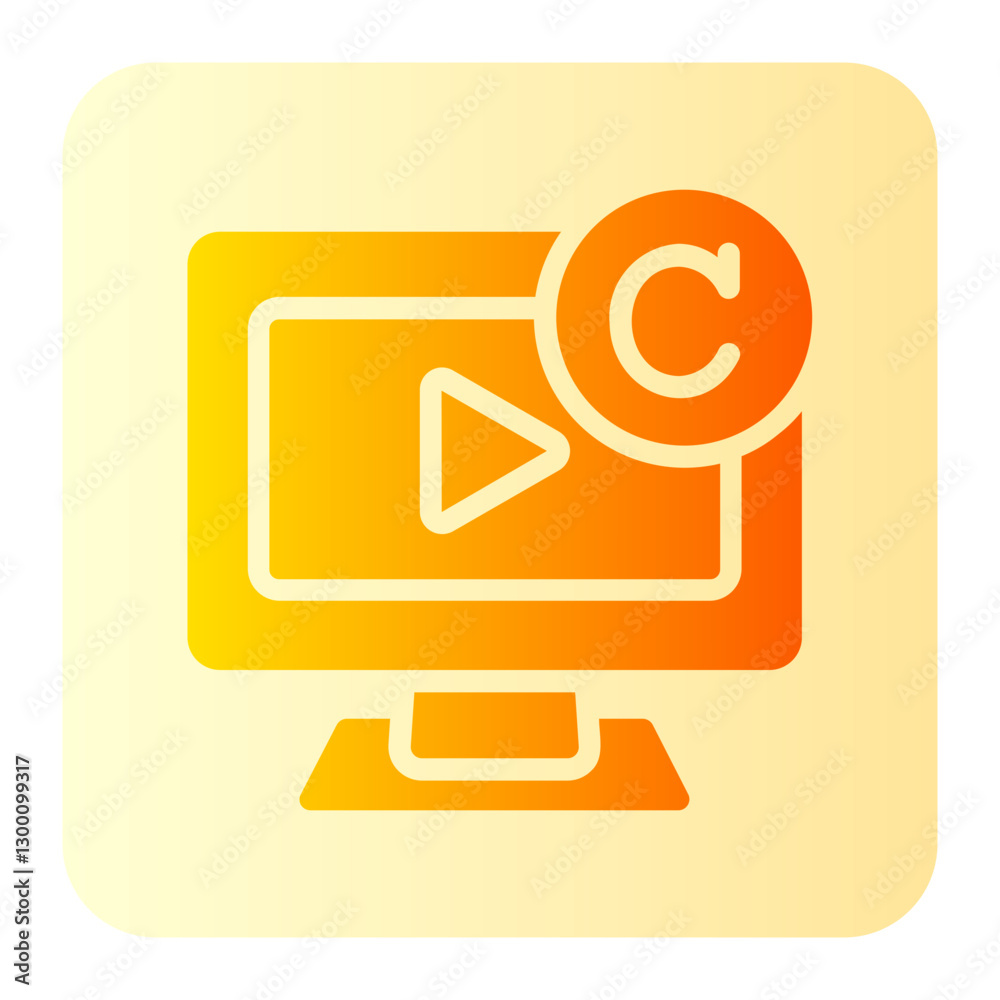 copyrighted video gradient icon copyrighted video gradient icon