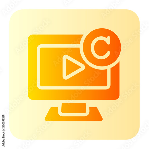 copyrighted video gradient icon