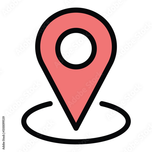 Free Download Flat Line Location Icon A Simple and Modern Navigation Illustration. - GFXLoad