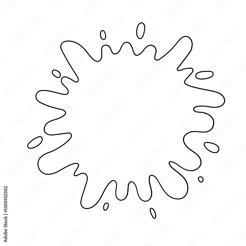 Fototapeta premium Hand drawn outline water illustration