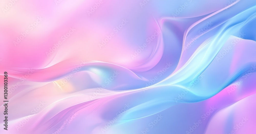 Abstract fluid design with pastel colors featuring soft waves and gradients creating a dreamy and serene atmosphere in a digital style