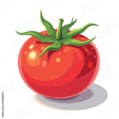 Red Tomato clip art cartoon style vector illustration