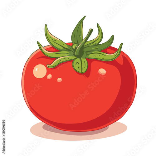 Red Tomato clip art cartoon style vector illustration
