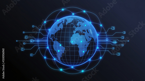 Global Digital Network - Futuristic Technology Concept
