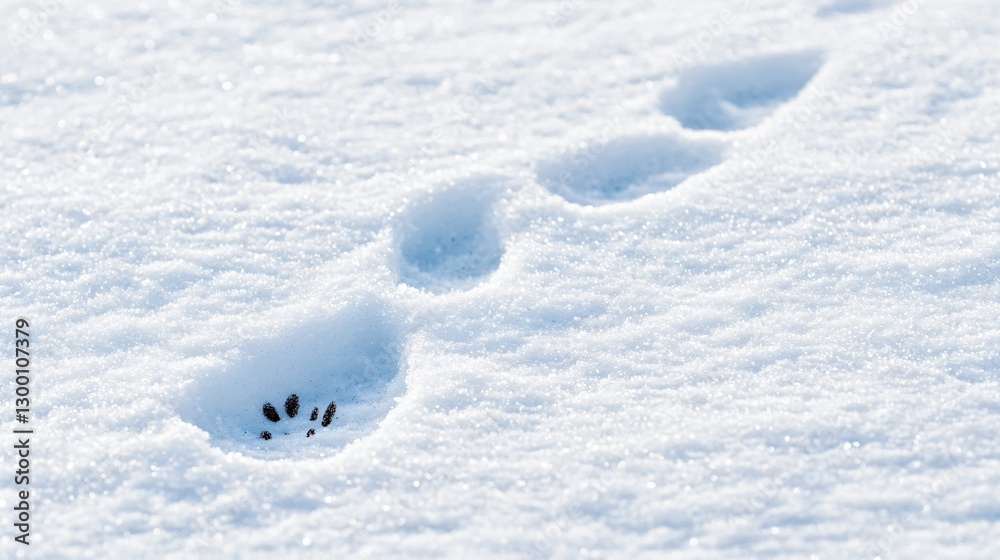 Winter Wonderland Animal Tracks in Fresh Snow Nature Background Winter Wonderland Animal Tracks in Fresh Snow Nature Background