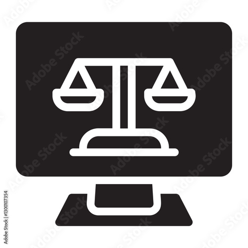 Online Court  glyph icon