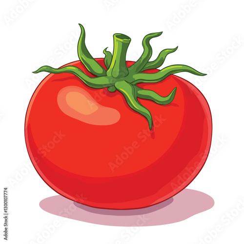 Red Tomato clip art cartoon style vector illustration