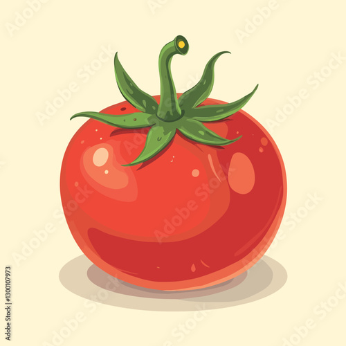 Red Tomato clip art cartoon style vector illustration