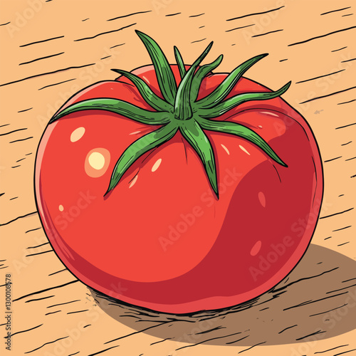 Red Tomato clip art cartoon style vector illustration
