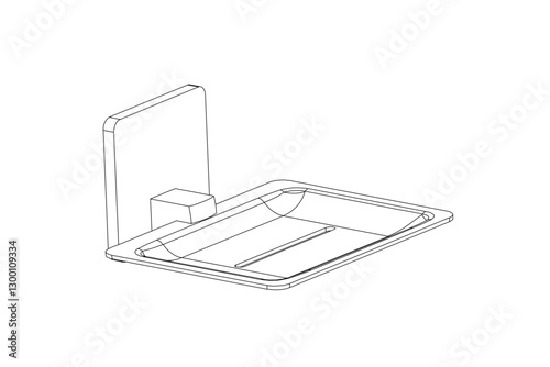 Soap Dish Brass, Soap on Counter, Artisan Soap bathroom fittings vector illustrator