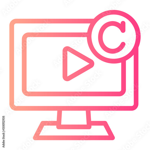 copyrighted video gradient icon