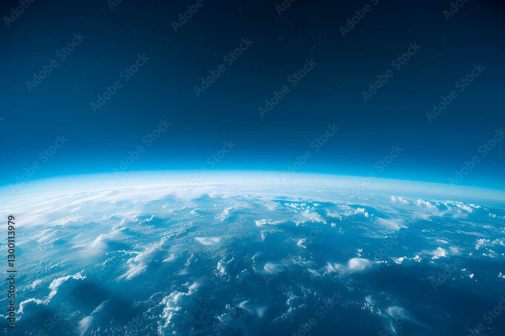 Fototapeta premium Breathtaking View of Earth's Stratosphere: A Glimpse of the Curvature and the Serenity of the Atmosphere