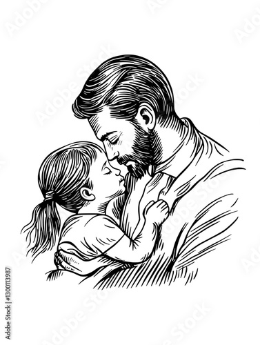 Father holding daughter close with affectionate expression in a tender moment between parent and child