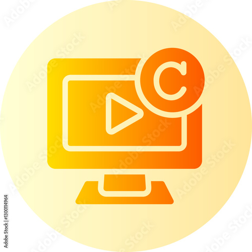 copyrighted video gradient icon