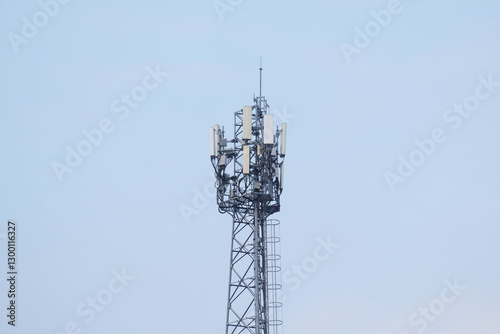 Wallpaper Mural Telecommunication tower with blue sky background, communication and telecommunication concept Torontodigital.ca