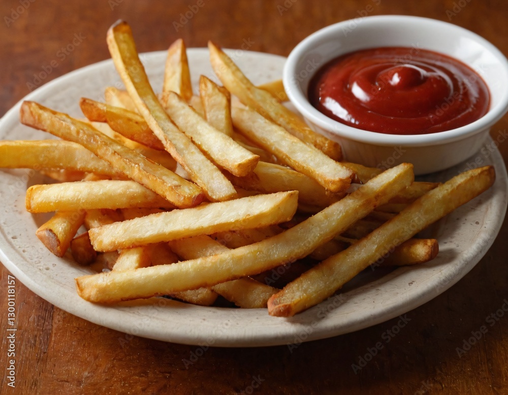 Golden Crispy French Fries with Salt generative Ai Golden Crispy French Fries with Salt generative Ai