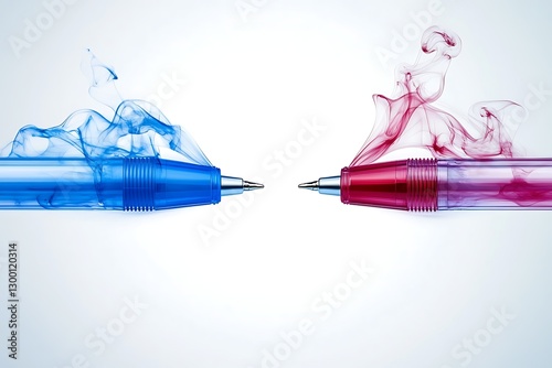 Ink Pens in Motion: A Colorful Abstract