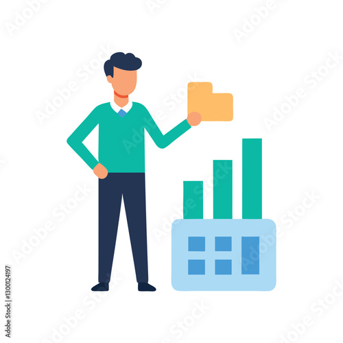Businessperson actively calculating revenue forecasts for future growth projections