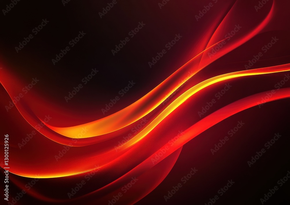 Abstract red and orange wave pattern with smooth curves on dark background for modern design, technology, and artistic themes in stock photography Abstract red and orange wave pattern with smooth curves on dark background for modern design, technology, and artistic themes in stock photography