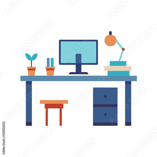 Corporate workspace featuring an elegant professional desk arrangement for efficiency