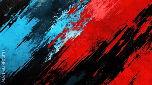 Abstract red, blue and black background with grunge brush strokes, textures for poster and web banner design, perfect for extreme, sportswear, racing, football, motocross, 32 k Resolution