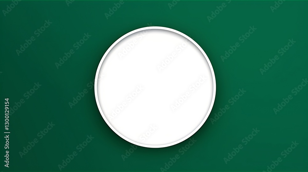 White Circle Frame on Green Background White Circle Frame on Green Background