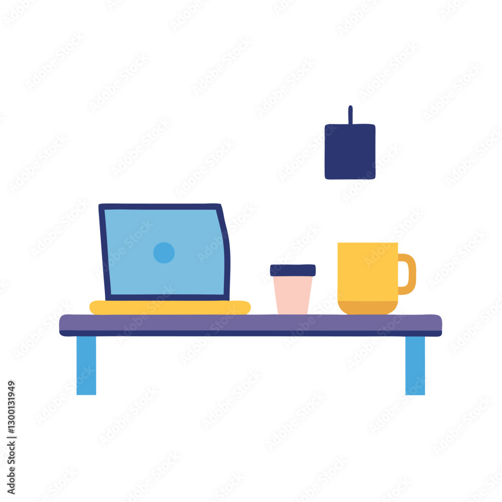 Modern office desk with laptop notebook and coffee for productivity Modern office desk with laptop notebook and coffee for productivity