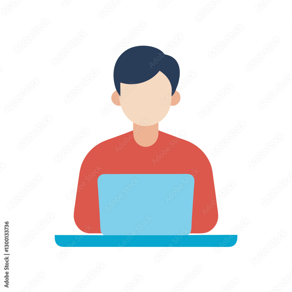 Person attending a virtual meeting on a laptop for real time discussion Person attending a virtual meeting on a laptop for real time discussion