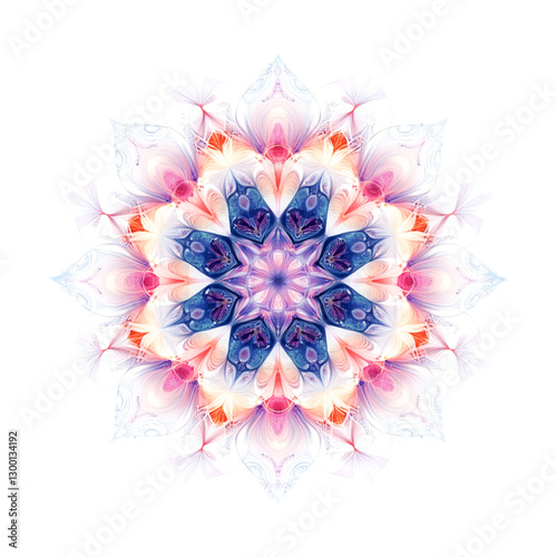 Serene Mandala artwork colorful petals swirling design peace tranquility