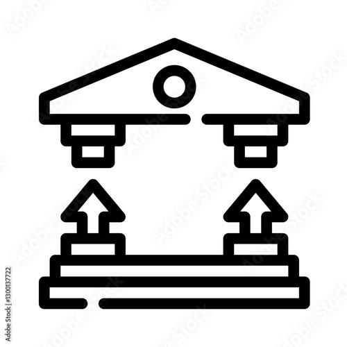 Icon Bank Building With Style Outline