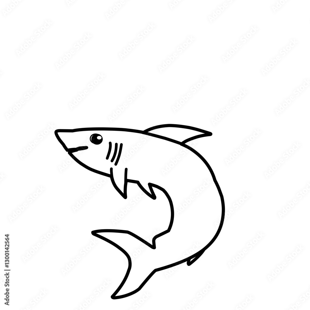 Obraz premium Shark Outline Vector